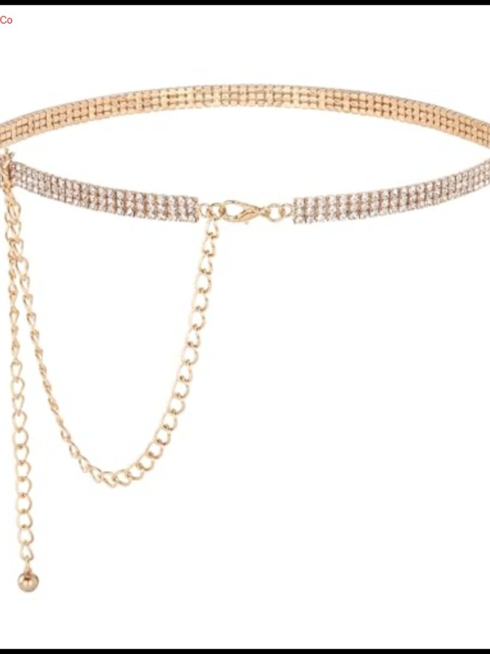 Rhinestone Chain Belt Thin Strass Waist Chain Adjustable Women's Accessory